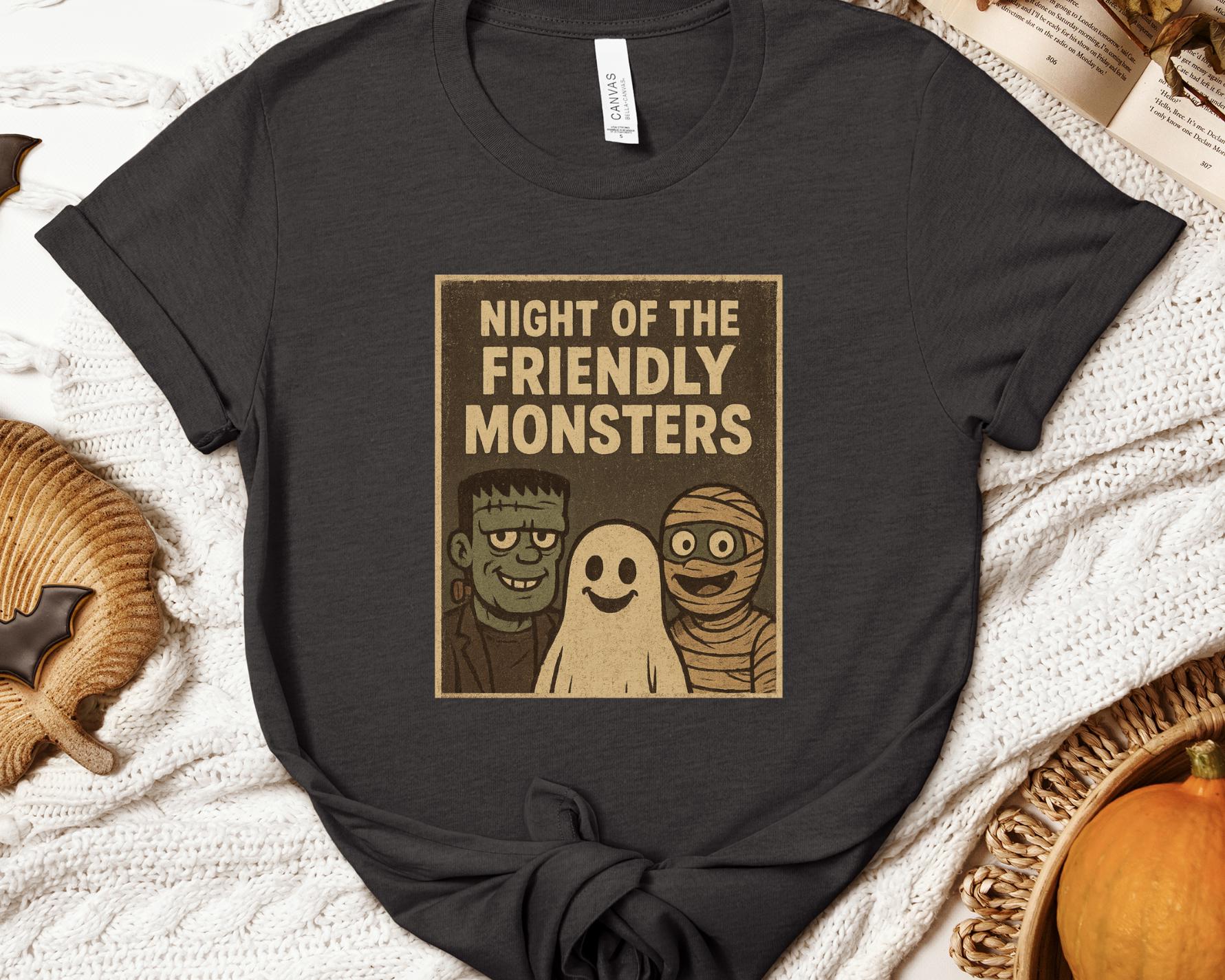 Night of the Friendly Monsters T-shirt | Cute Halloween Monster
