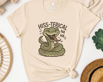 Hiss-terical Snake Shirt | Funny Reptile Lover T-Shirt | Snake Pun Tee | Herpetology Humor Shirt | Cute Snake Gift | Animal Joke Tee