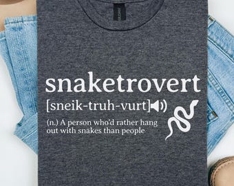 Ormälskare-t-shirt, rolig reptil-t-shirt, gåva för reptilälskare, introvert skjorta, ormhumorskjorta, ormhanterare-t-shirt, present till ormägare