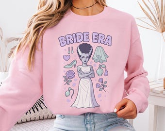 Braut Ära Sweatshirt | Braut Von Frankenstein Halloween Shirt | Lustiges Gothic Horror Sweatshirt | Gruseliges Retro Monster Grafik Top