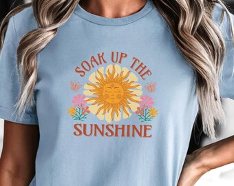 Soak Up The Sunshine T-Shirt, Summer Sunshine Tee, Retro Sunshine TShirt, Boho Sunshine, Summer Vibes Shirt, Beach Vibes Tee, Sunshine Tee