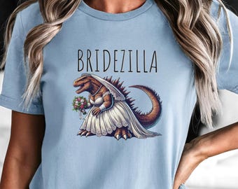 Camiseta divertida de monstruo, camiseta de Bridezilla, camiseta divertida de dinosaurio, camiseta divertida de novia, regalo para la futura novia, camiseta divertida de boda, regalo de despedida de soltera