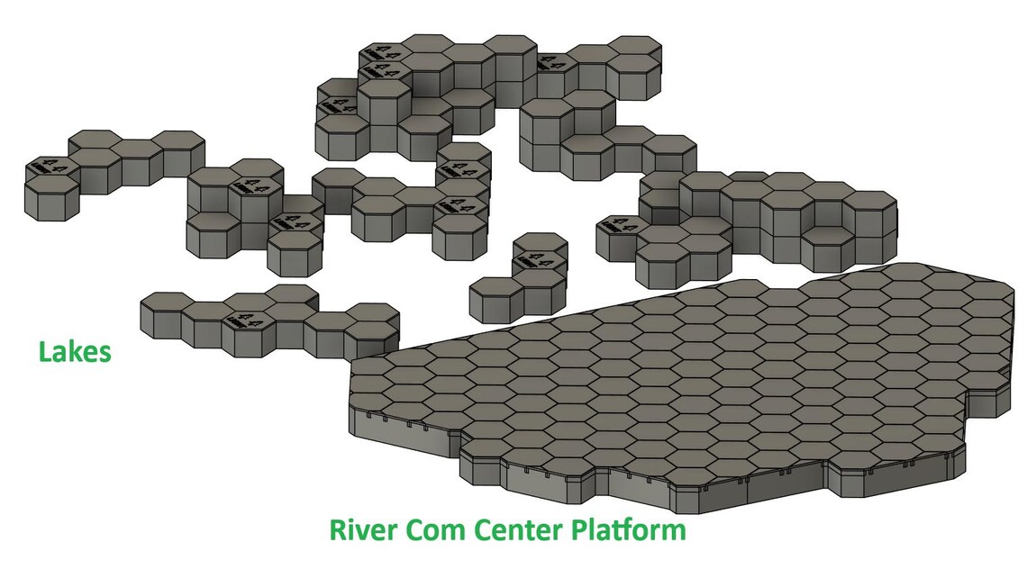 STL Grassland Map Pack Side B Battlehex Terrain Tops *digital* - Etsy