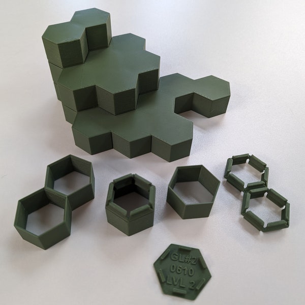 Fichier impression 3D BattleTech Hex Blocks 3D Terrain modulaire * Fichier numérique *