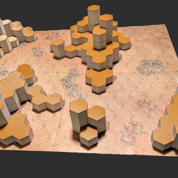 STL Barren Lands #2 BattleTech Hex Tops Terrain *Digital File*