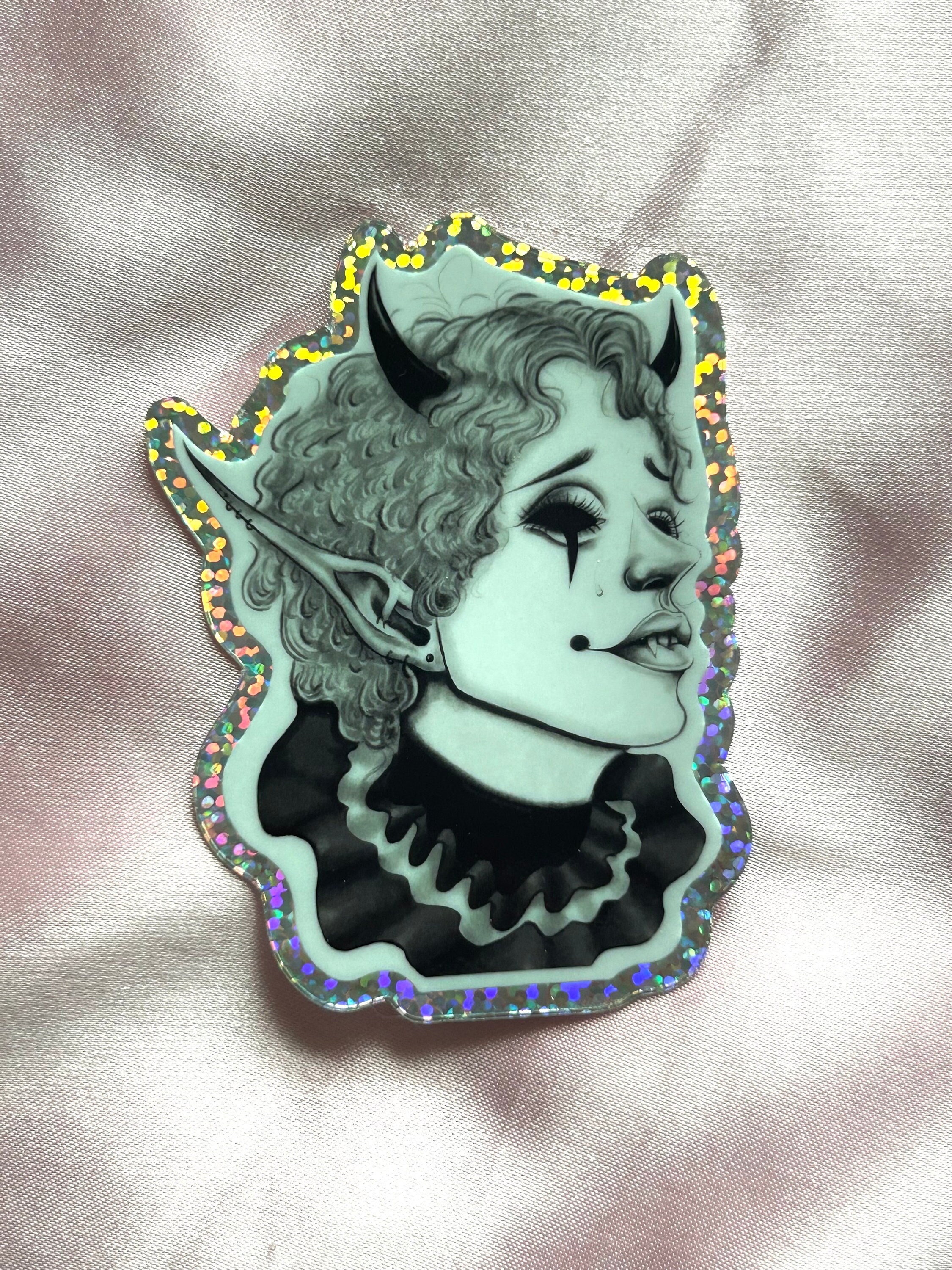 Devil's Jester Glitter Sticker 2.19" X 3" - Etsy