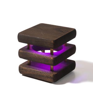 Mini MidCentury Friendship Lamp | Kona Wood | LED Touch Lamp for Long Distance | Compact Home Decor Light | Small Space Gift Idea