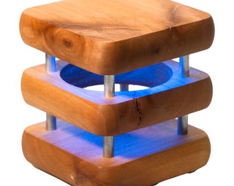 Mini MidCentury Friendship Lamp | Natural Wood | LED Touch Lamp for Long Distance | Compact Home Decor Light | Small Space Gift Idea