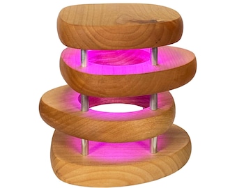 MidCentury Wooden Friendship Lamp | Handcrafted Gift | LED Touch Lamp for Long Distance | Mid-Century Modern Decor