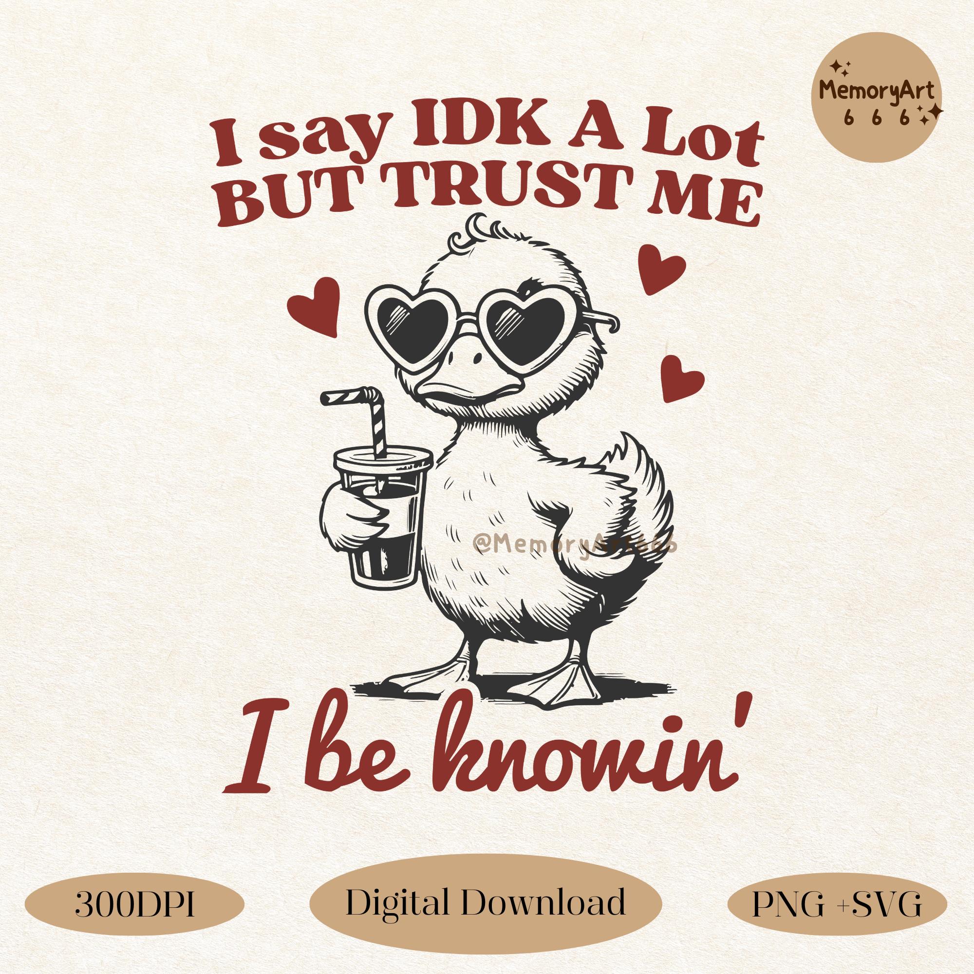 Funny Sarcastic Duck SVG PNG, Retro Snarky Animal Saying Quote