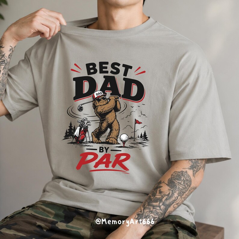 Bigfoot Golf SVG, Bigfoot Golf PNG, Sasquatch Golfer SVG, Best Dad By Par, Golf Dad Shirt Design, Father's Day SVG, Father's Day PNG, Funny Golf SVG, Funny Dad Shirt, Golfer Dad Gift, Golf Lover Design, Retro Golf Shirt, Bigfoot Dad Gift.