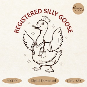 Registrierte doofe Gans, Krankenschwester, lustiges lustiges Vintage Retro lustiges Krankenschwester-lustiges Gans-Shirt, PNG SVG-Sublimations-Designs