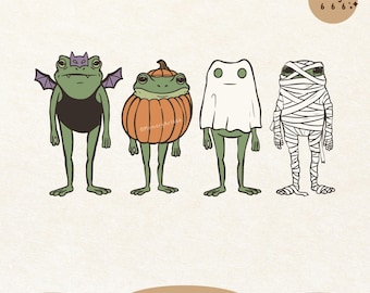 Grenouille fantôme, citrouille, costume de grenouille vampire Halloween PNG SVG, conception de chemise nostalgique drôle rétro