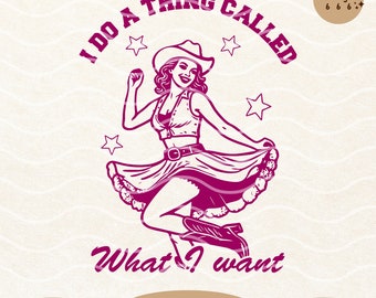 Retro Cowgirl SVG PNG: Projekt koszulki „Robię to, co chcę” (pobranie cyfrowe)
