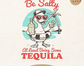 Salzige Tequila Ente PNG: Sommer Strand Shirt Design (Digitaler Download)