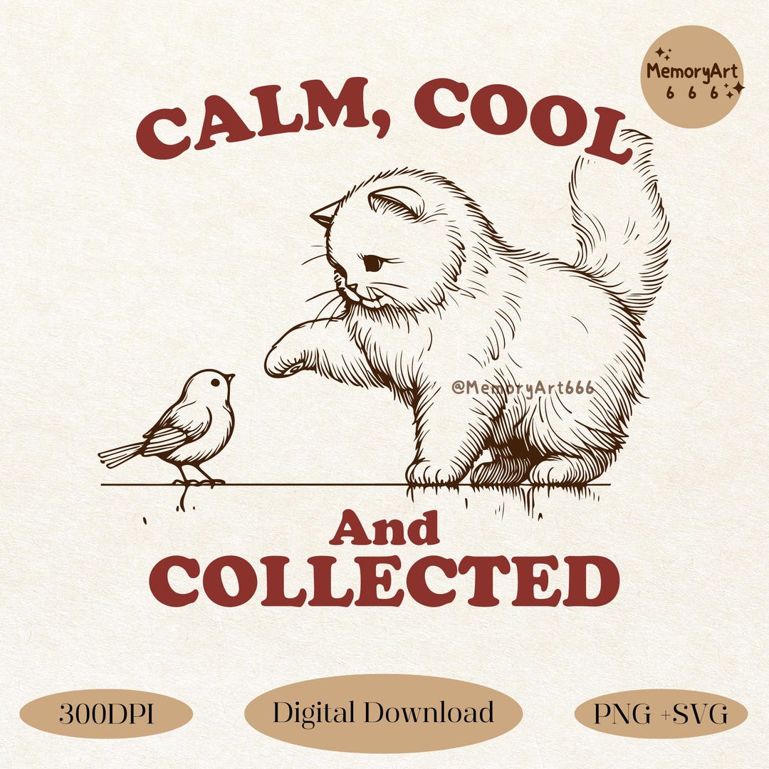 Collected Cat Meme SVG PNG, Vintage Retro Funny Cat Lover Design - Etsy UK