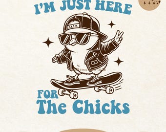I'm Just Here for the Chicks, Funny Retro Kids Boys Easter SVG PNG Shirt Design