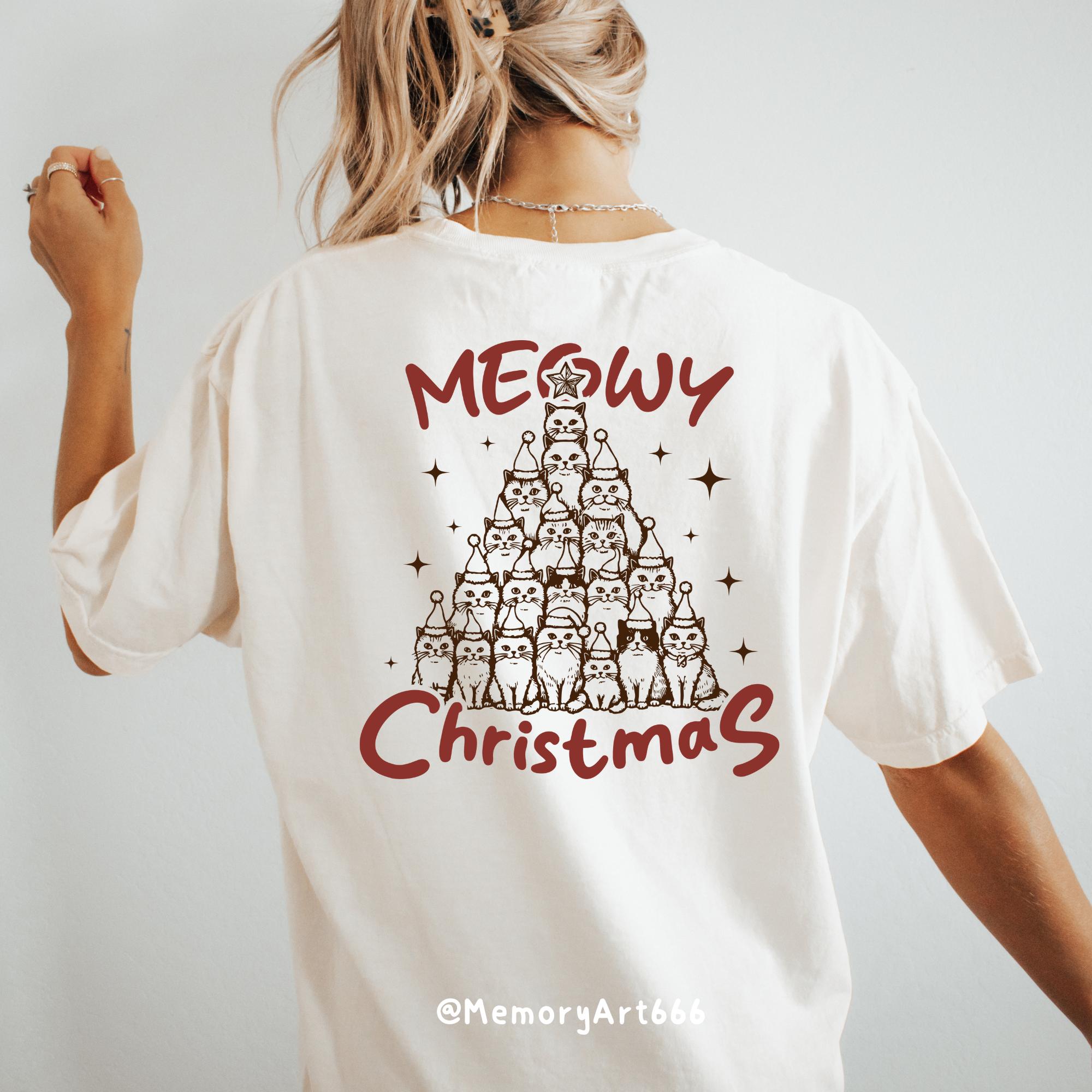 Funny Santa Cat Christmas Tree SVG PNG: Meowy Christmas Design - Etsy
