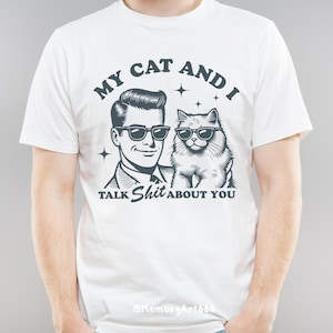 Rolig kattpappa SVG PNG: Min katt och jag pratar, sarkastiska citatdesigner bild 2