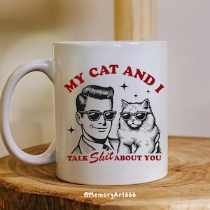 Rolig kattpappa SVG PNG: Min katt och jag pratar, sarkastiska citatdesigner bild 7