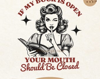 Vintage Bookish Reading SVG PNG, Funny Book Lover Librarian Quotes Retro Woman Shirt Design