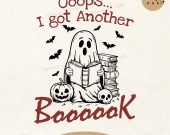 Boo Ghost-leesboek grappig sarcastisch Halloween leesgrage SVG PNG-shirtontwerp