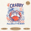 If Crabby Please Return to the Beach, Funny Sassy Summer Crab SVG PNG Shirt Design product logo