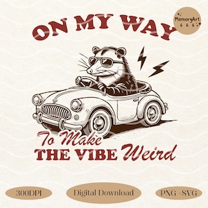 Divertente meme di opossum SVG PNG: design retrò di animali (download digitale)