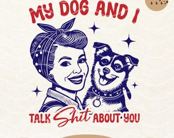 Rolig hundälskare SVG PNG: Retro hemmafrudesign (digital nedladdning)