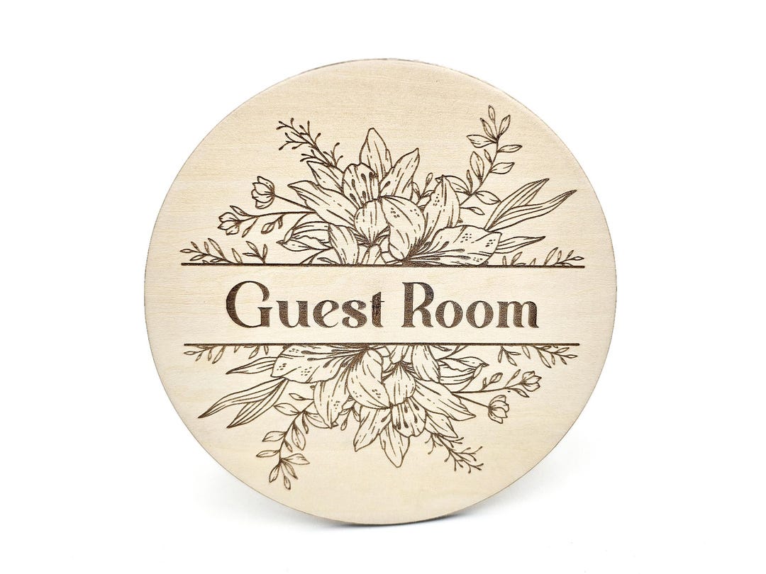 Fancy Room Sign Modern Guest Room Door Sign, Round Wooden Plaque, Elegant Design Door ...
