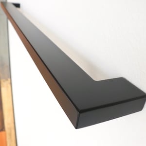 2x1 Powder Coated Modern Metal Handrail, Handrail For Stairs, ADA Compliant
