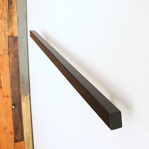 1.5x1.5 Powder Coated Modern Angled Metal Handrail, Handrail For Stairs, Angled End