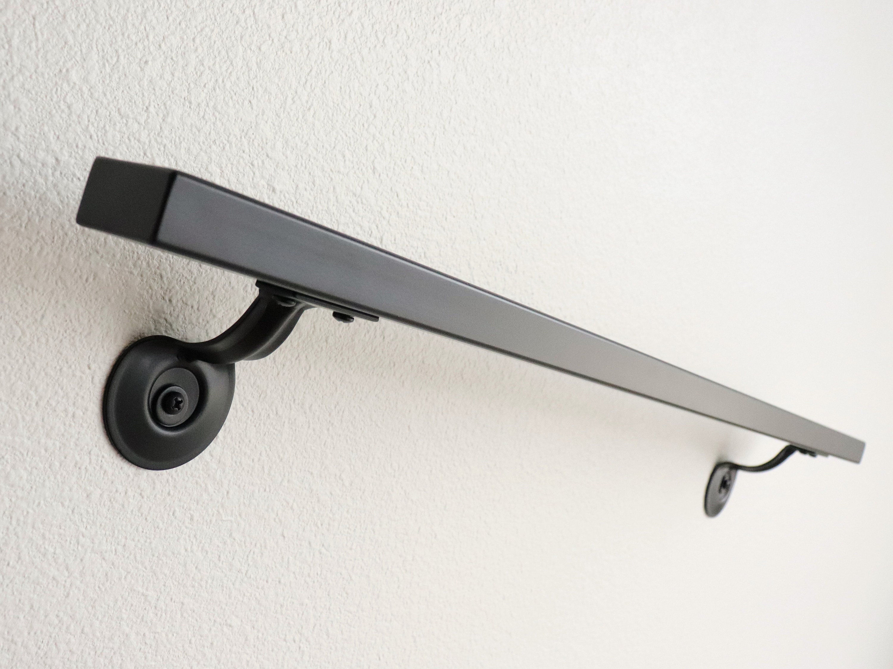 2x1 Powder Coated Modern Minimalist Metal Handrail, Handrail for Stairs ...