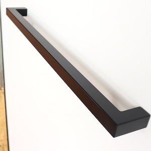 1.5x1.5 Powder Coated Modern Metal Handrail, Handrail For Stairs, ADA Compliant