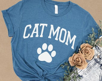 Camisa de mamá gato - Regalo perfecto para los amantes de los gatos, camisa de mascota, camisa de gato divertida para las mujeres, regalos de mamá gato