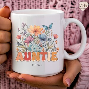 Auntie Mug with Wild Flowers - Perfect Mothers Day Gift for Aunt, Personalized Auntie Mug, Mothers Day Mug, Sister in Law Gift, Aunt Gift