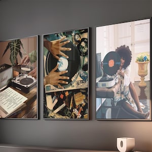 3 Arte di donne nere, arte moderna, arte murale di donne nere, arte murale di ragazze nere, arte murale africana, arte di ragazze nere, arte astratta, download istantaneo