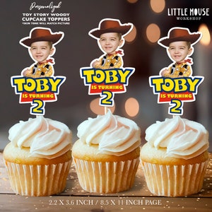 Woody Personalized Face Cupcake Toppers