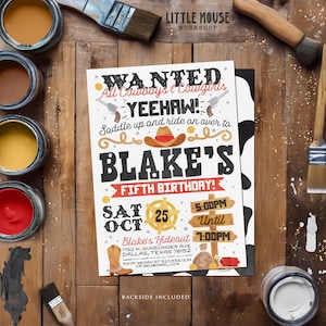 Western Wanted Poster Birthday Invitation