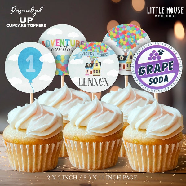 Up Personalized Cupcake Toppers