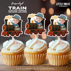Personalizowane babeczki z twarzą konduktora pociągu