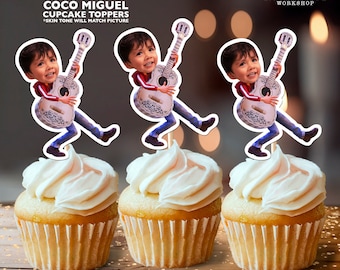 Coco Miguel Personalized Face Cupcake Toppers