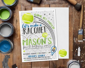 Tennis Birthday Invitation