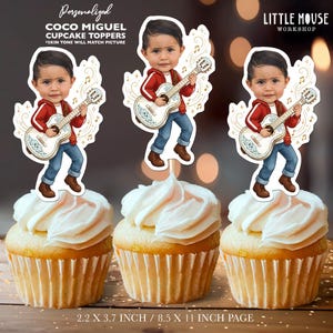 Coco Miguel Personalized Face Cupcake Toppers