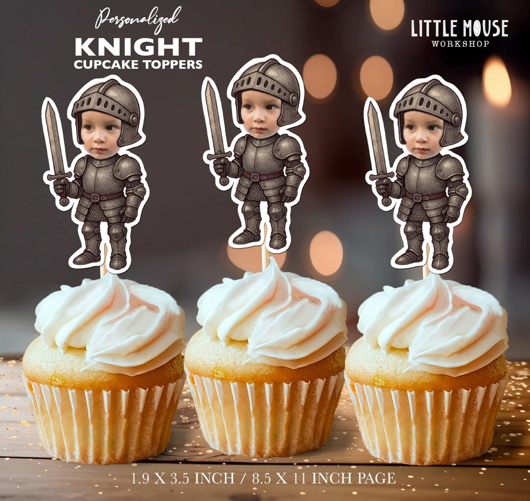 Knight Grad Topper Knight Personalized Face Cupcake Toppers - Etsy