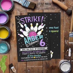 Bowling Birthday Invitation