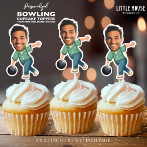 Adornos para cupcakes con cara personalizada de bolos