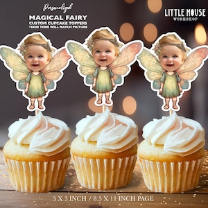 Fairy Personalized Face Cupcake Toppers