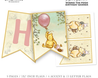 Winnie The Pooh  Birthday Banner