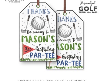 Golf Birthday Thank You Tags
